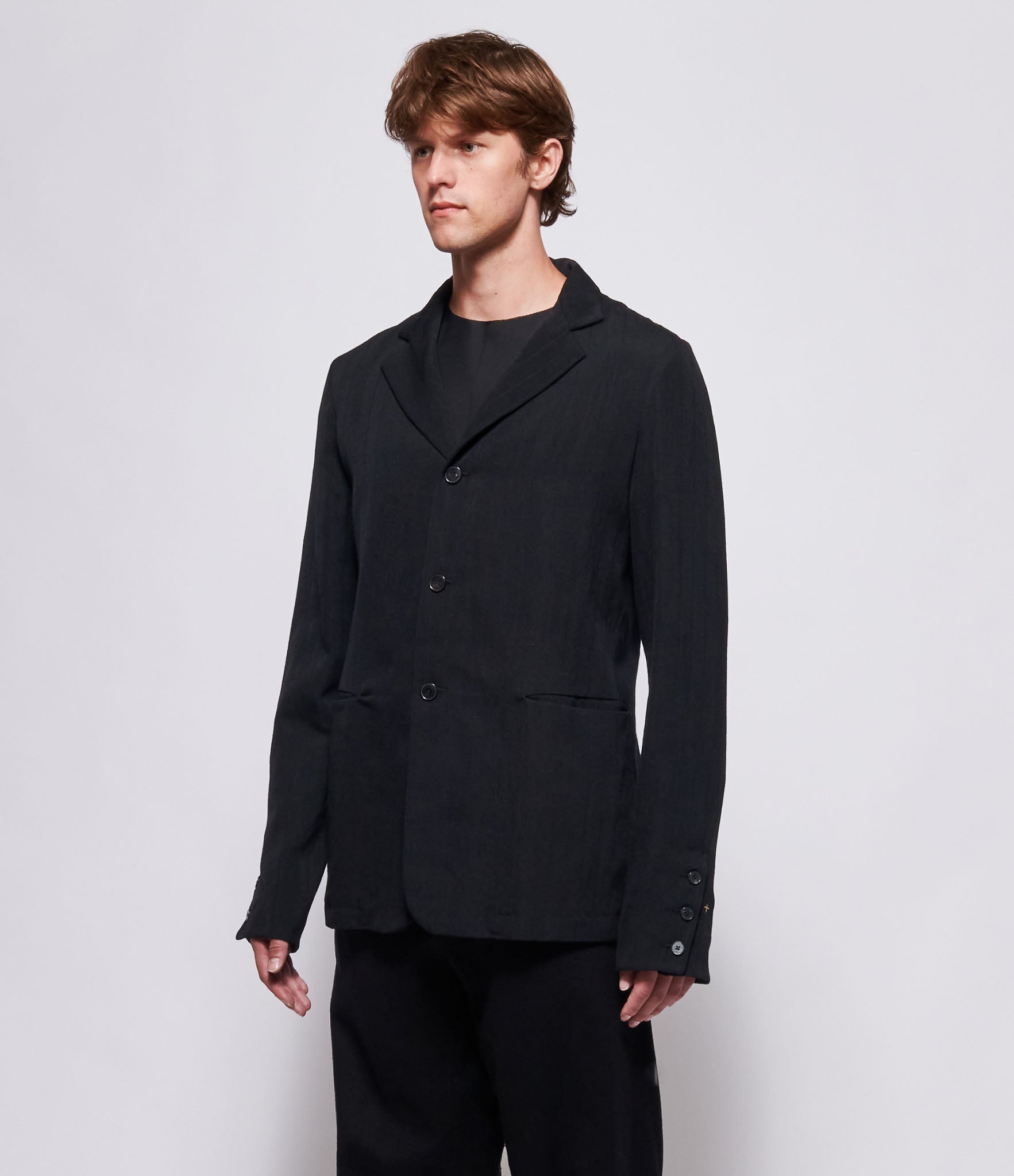 m.a+ Mens Black 3 Button Back Slit Jacket