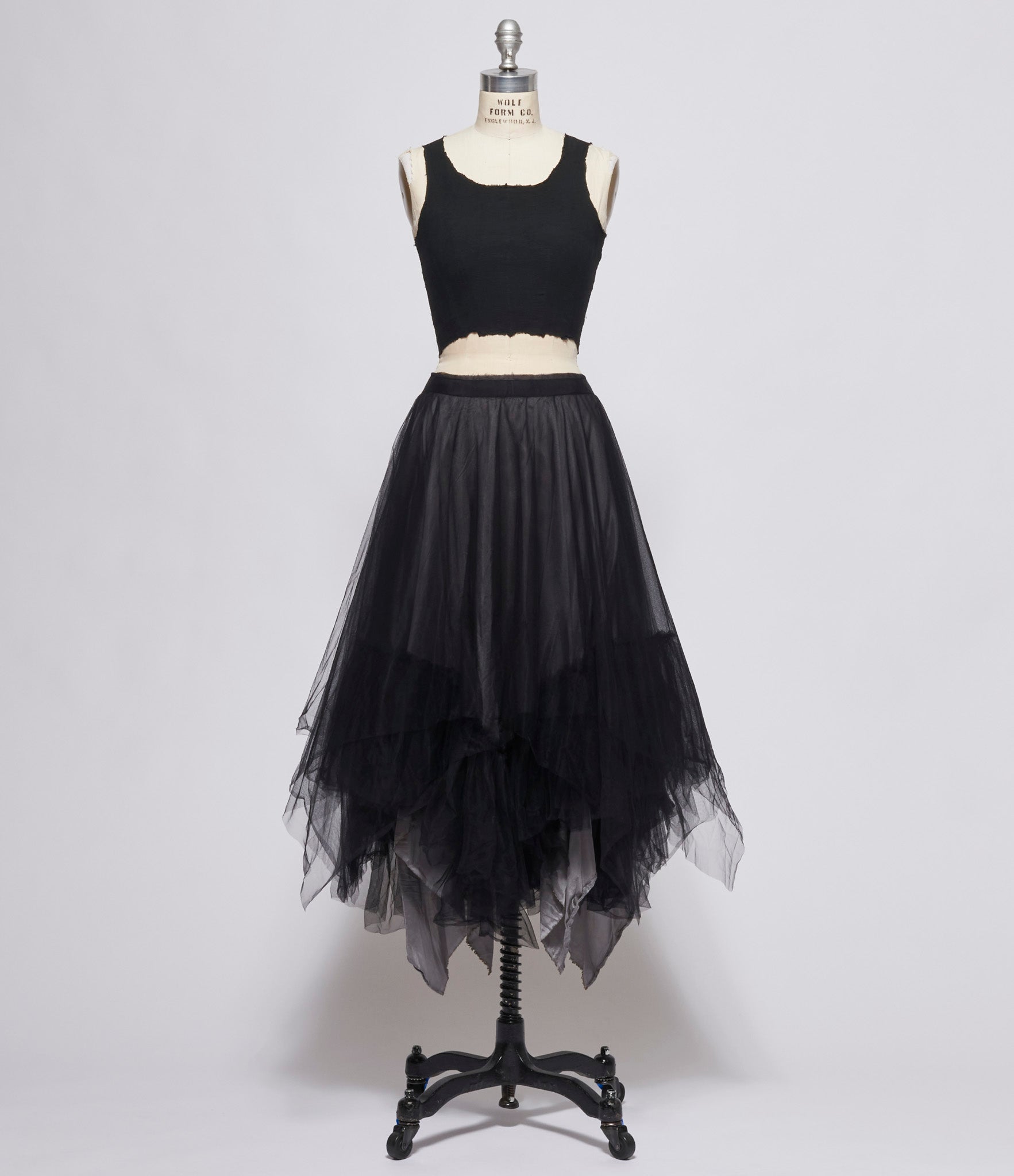 Marc Le Bihan Womens Black/Dusty Grey Tulle Skirt