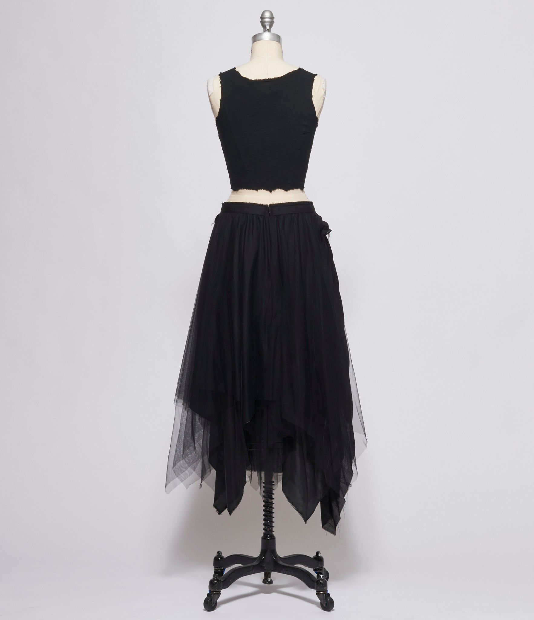 Marc Le Bihan Womens Black Tulle Skirt & Overlay Pleated Panel