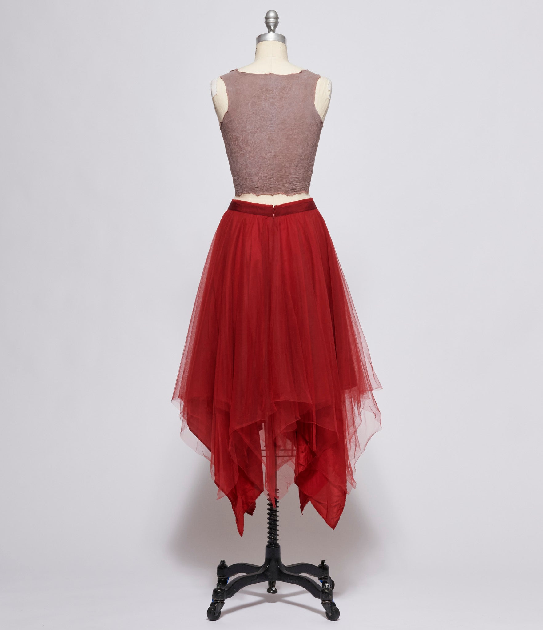 Marc Le Bihan Womens Red Gun Tulle 3 Layer Skirt