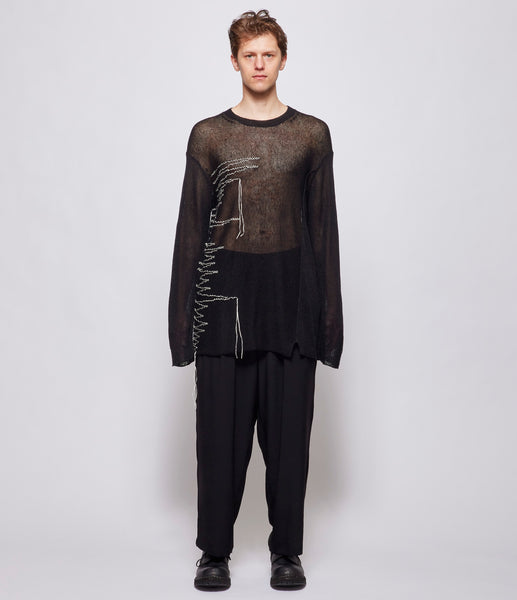 Yohji Yamamoto Pour Homme Black Switch Round Neck