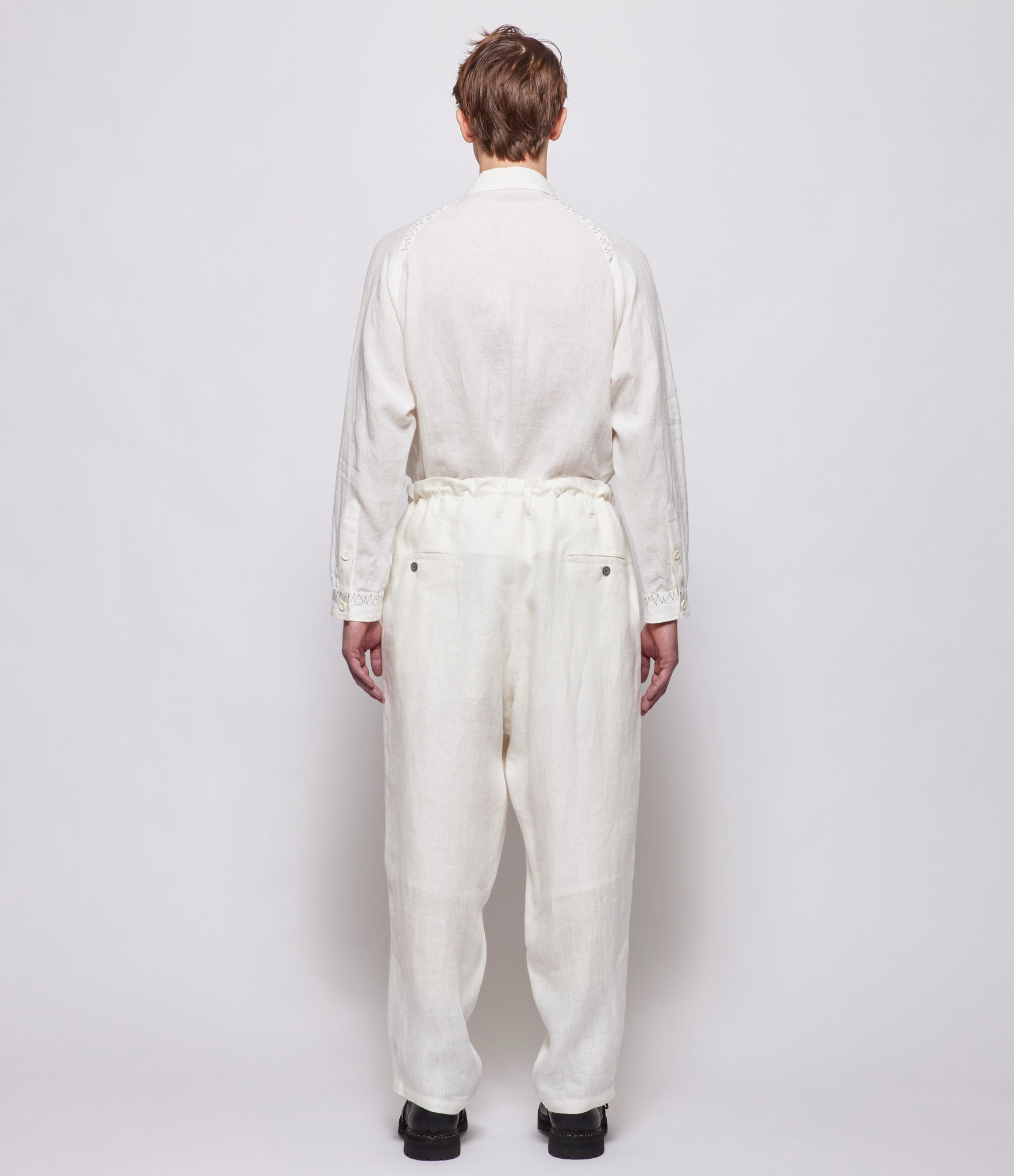 Yohji Yamamoto Pour Homme U-White Side Seam Tuck Pants