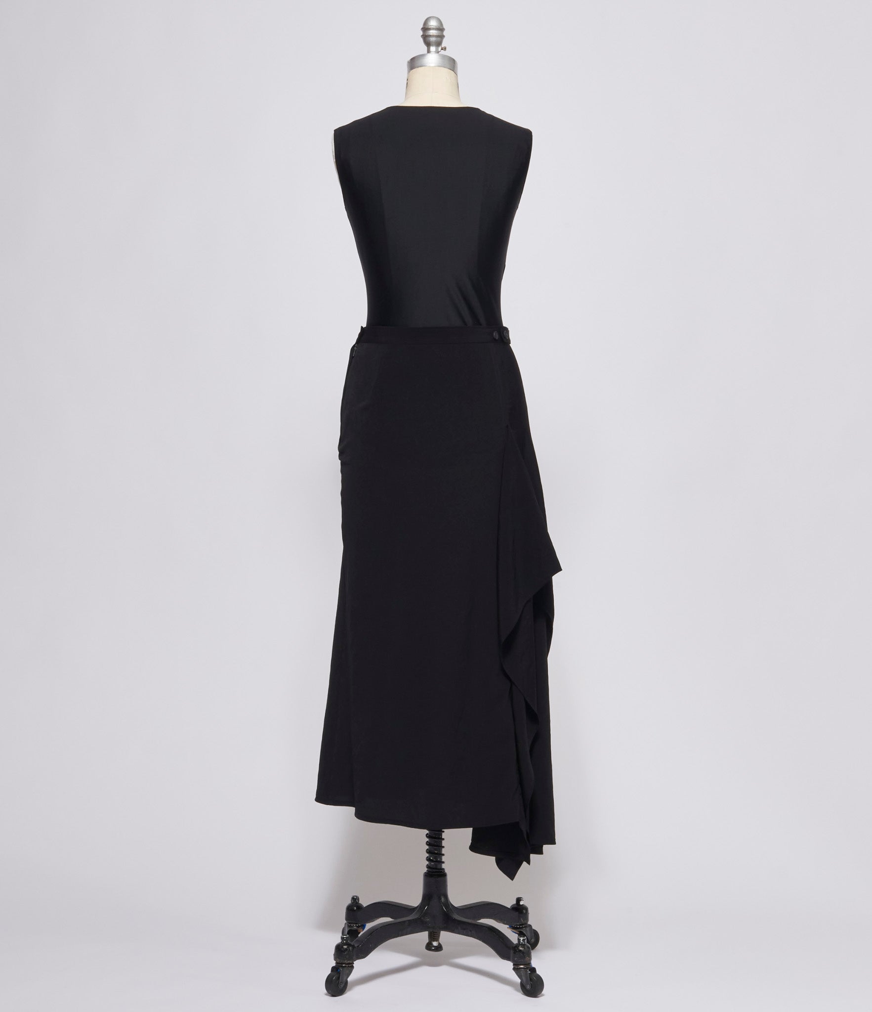 Yohji Yamamoto Womens Piping Pocket Unbalance Skirt