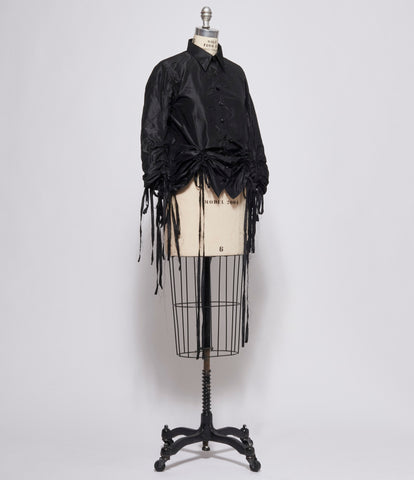 Archivio J.M. Ribot Womens Black Drawstring Shirt