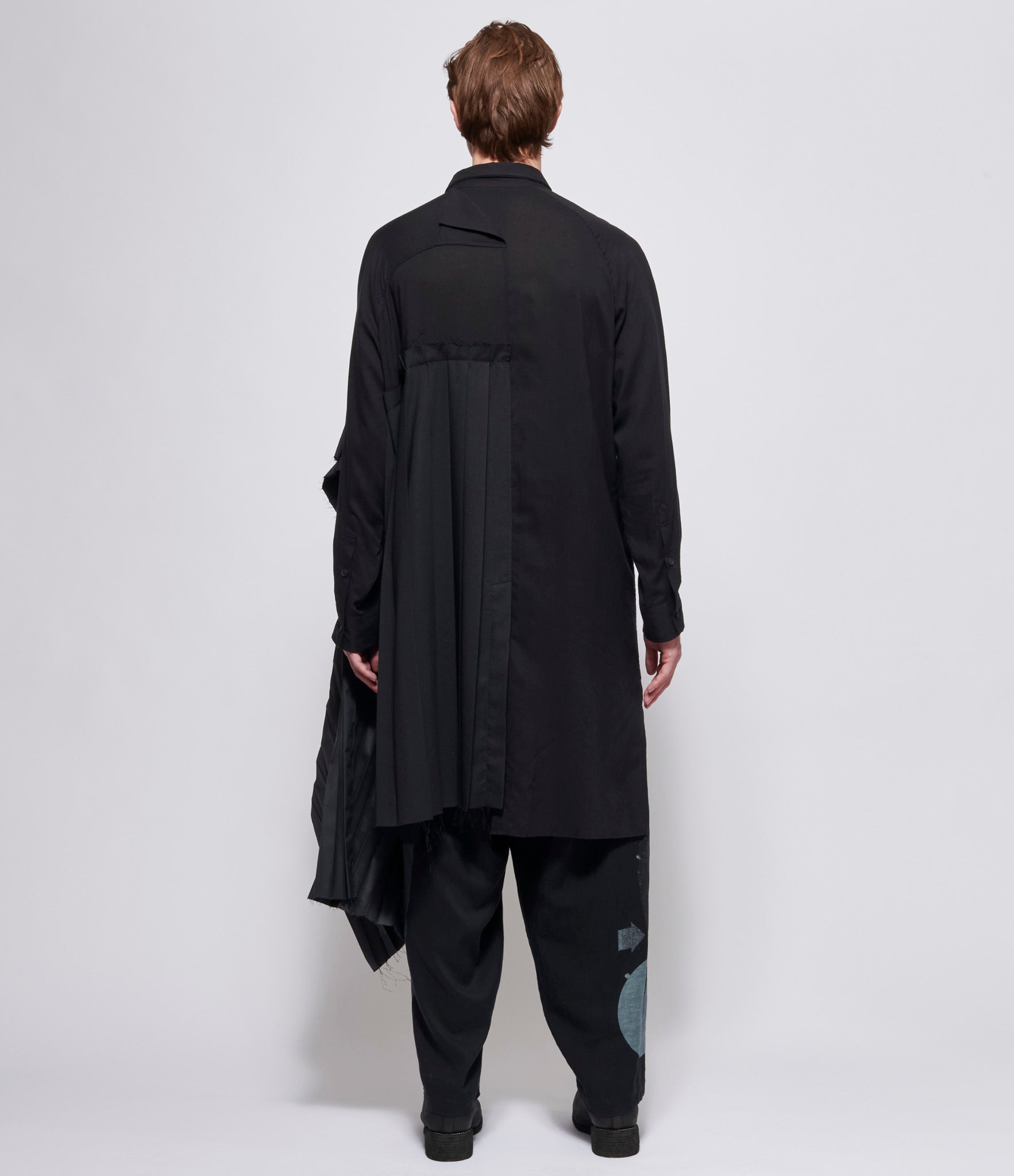 Yohji Yamamoto Pour Homme Black U-Long B With Pleats Cloth