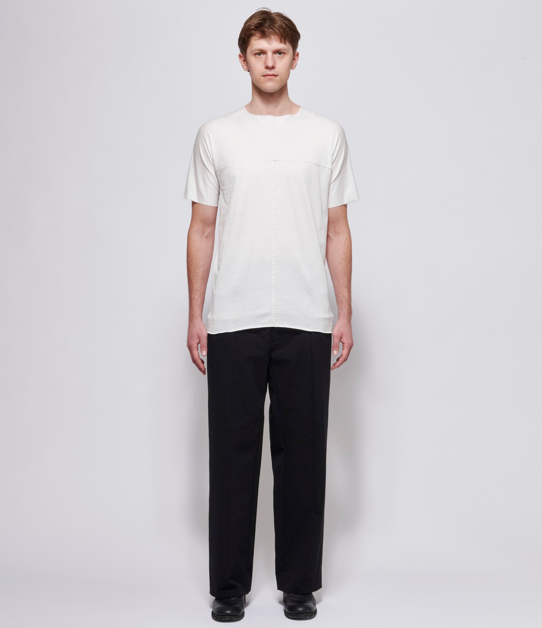 m.a+ Mens White Hand Stitched One Piece Short Sleeve