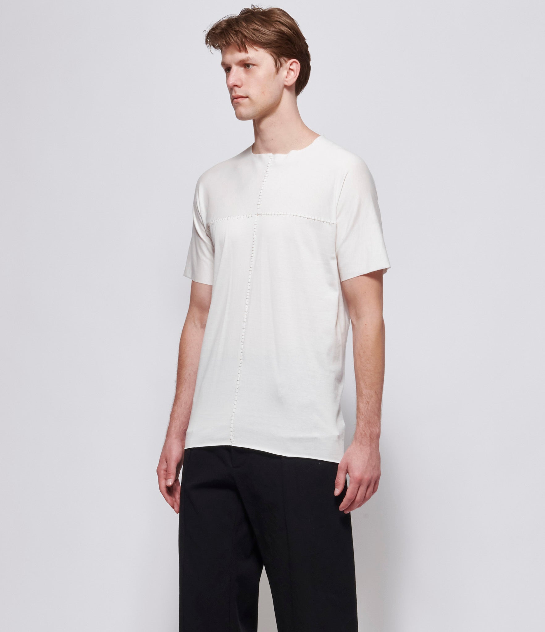 m.a+ Mens White Hand Stitched One Piece Short Sleeve