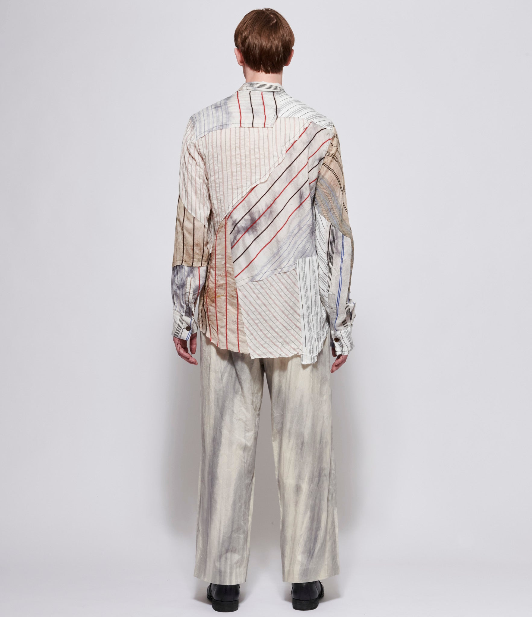 Archivio J.M. Ribot Mens Stripes Patch Shirt