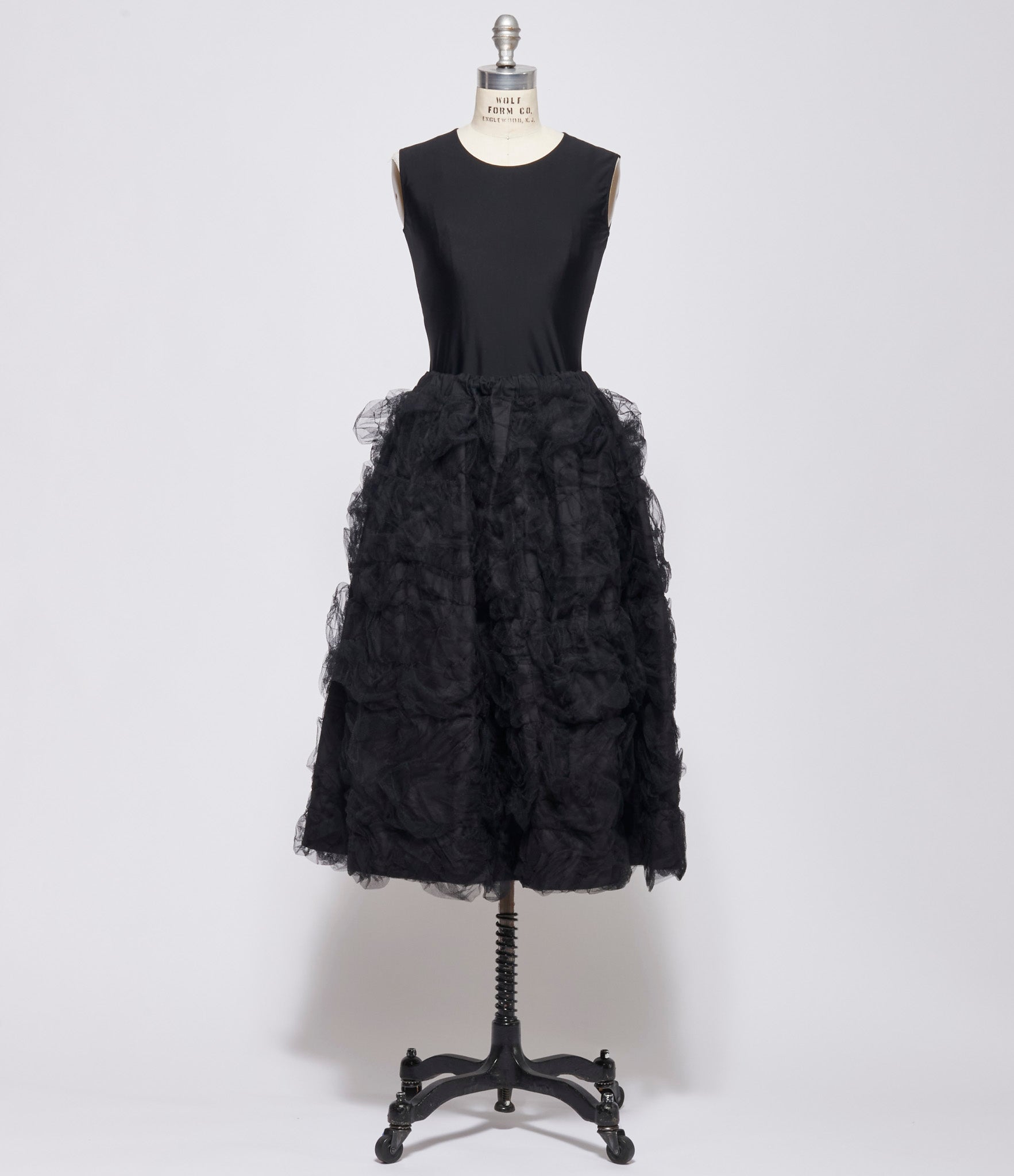 Comme Des Garcon Womens Black Gathered Tulle Skirt