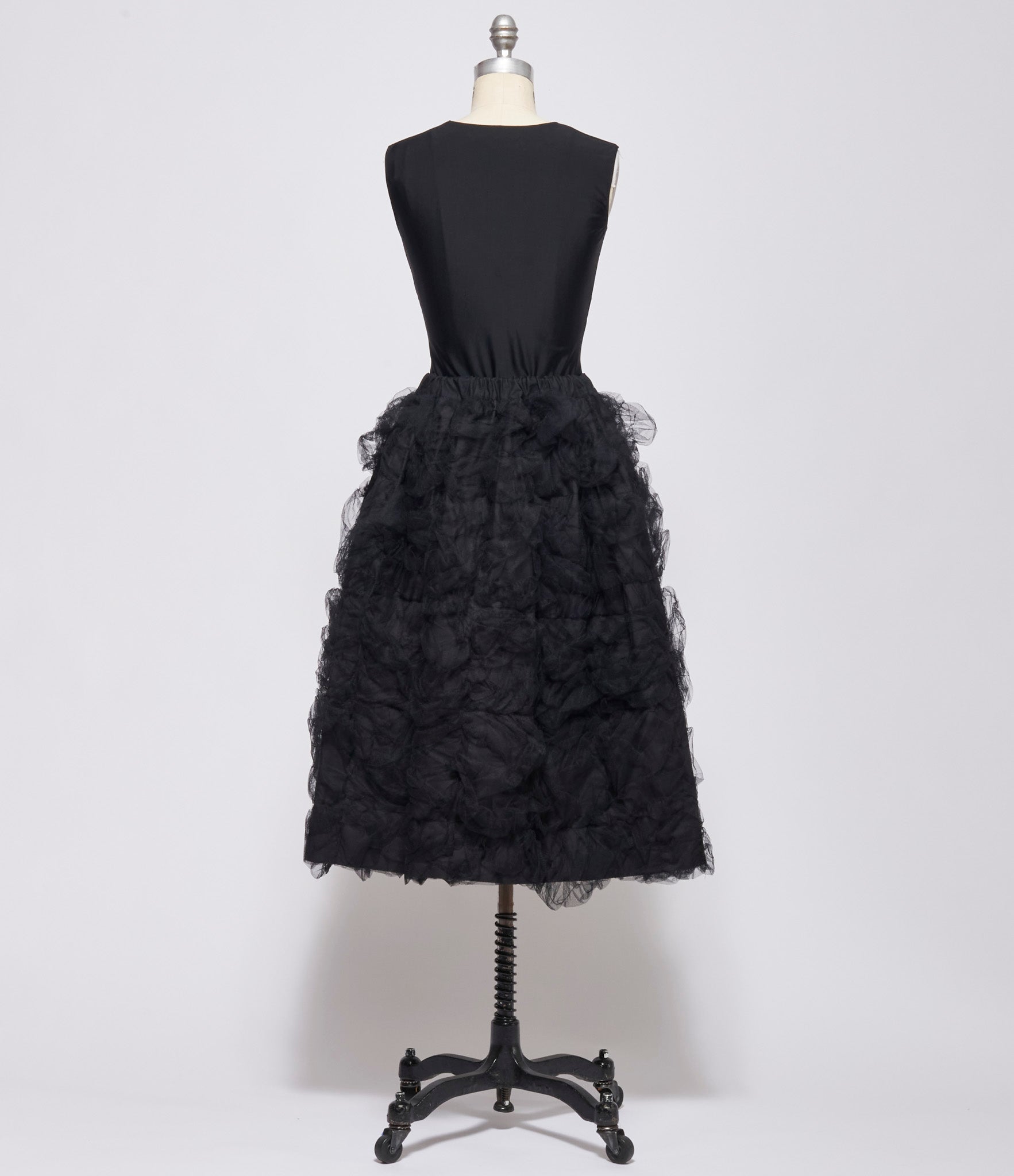 Comme Des Garcon Womens Black Gathered Tulle Skirt