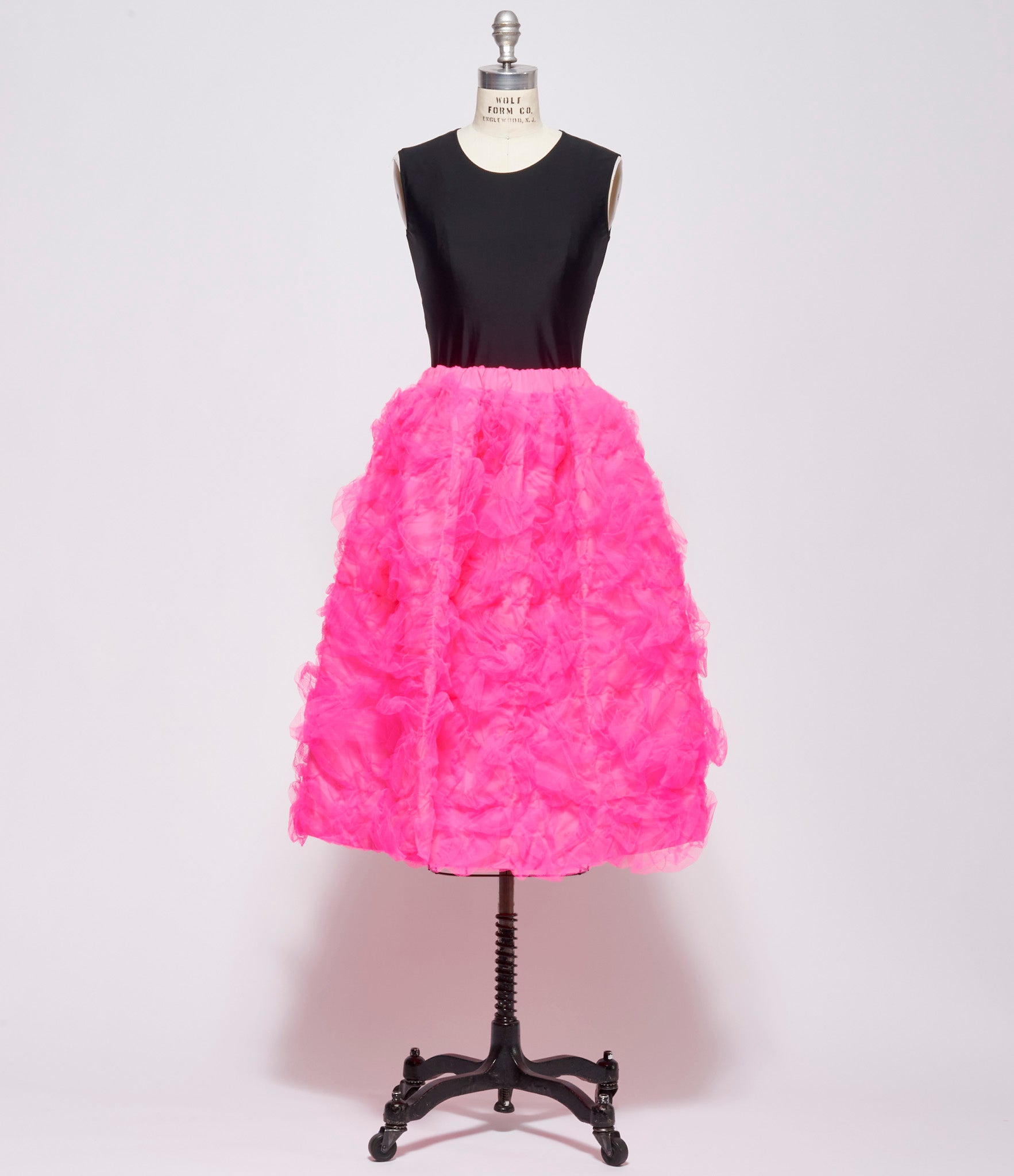 Comme Des Garcon Womens Hot Pink Gathered Tulle Skirt