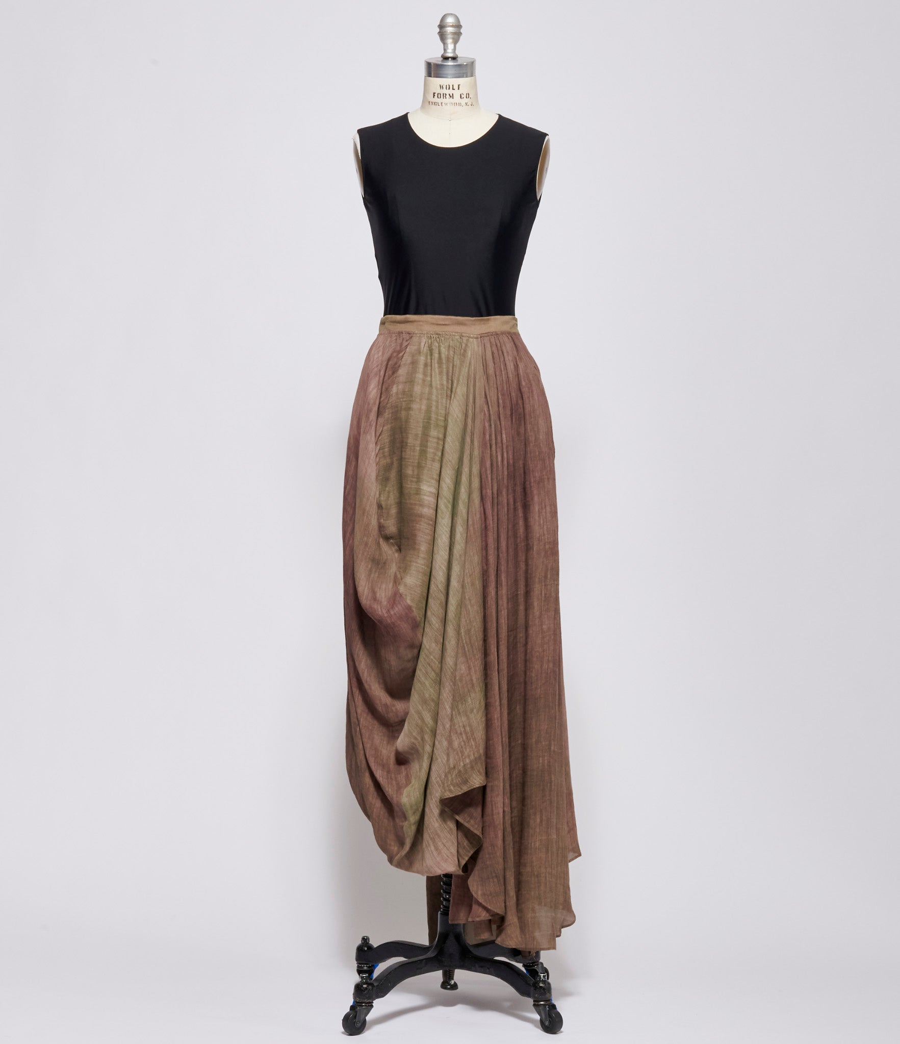 Ziggy Chen Womens Asymmetric Piled Up Drape Skirt
