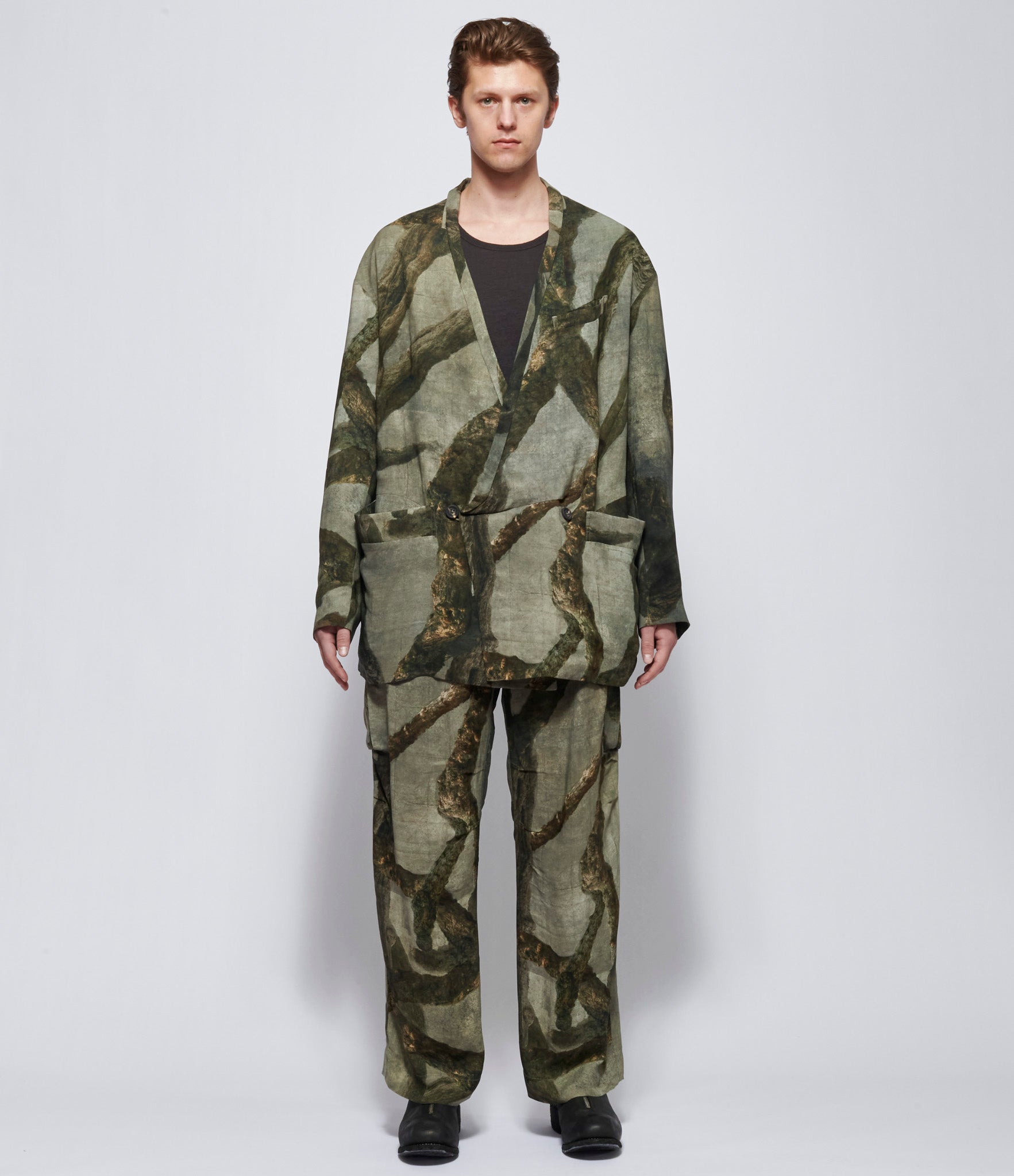 Ziggy Chen Mens Double Breasted Long Jacket