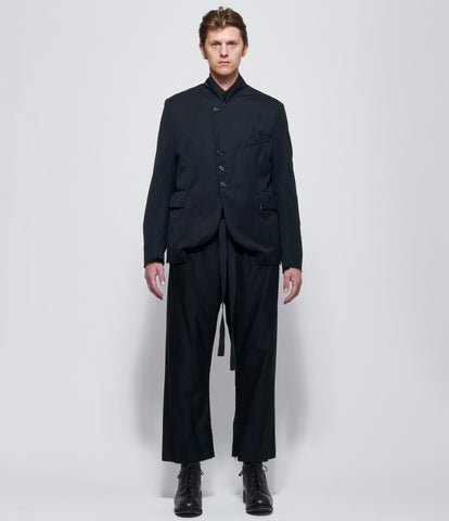 Elena Dawson Black Wool Medium Drawstring Pocket Lined Pants