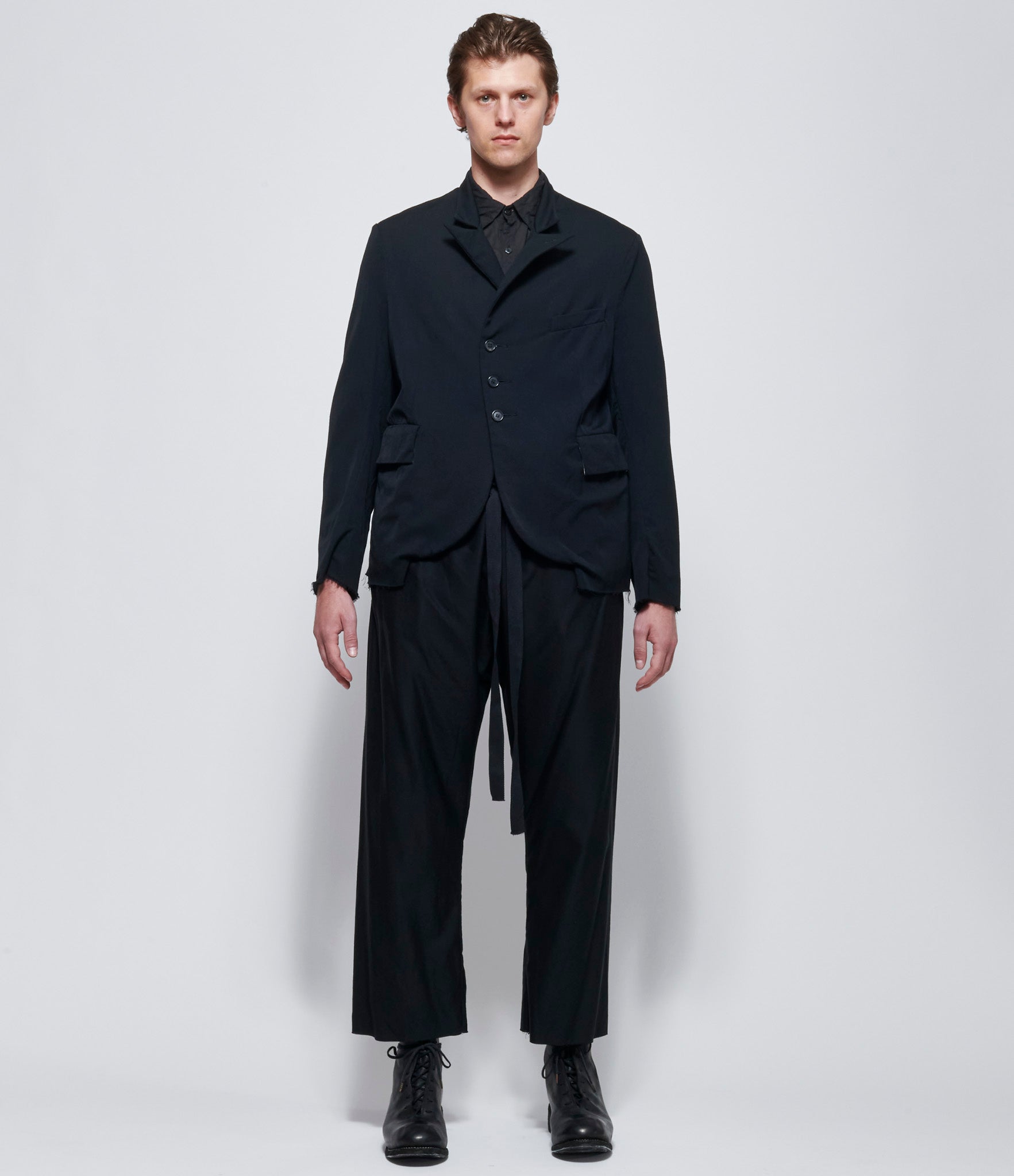 Elena Dawson Black Wool Medium 4X Short Blazer Peak