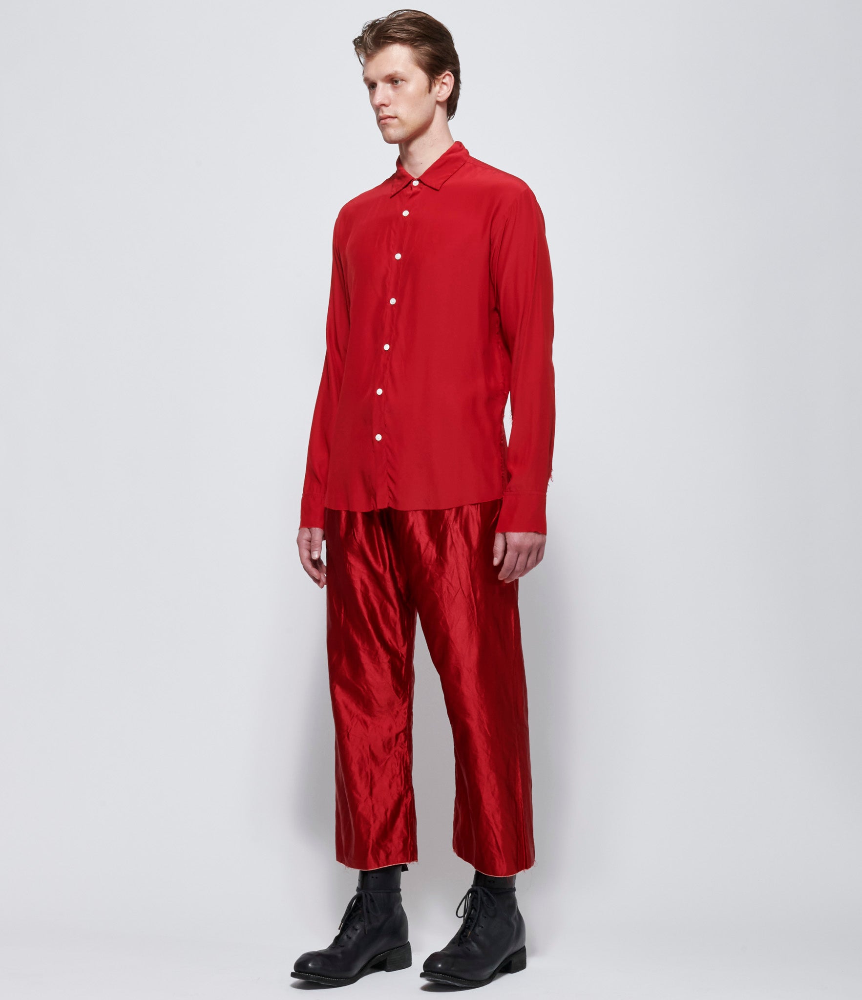 Elena Dawson Red Satin Light Reverse Shirt