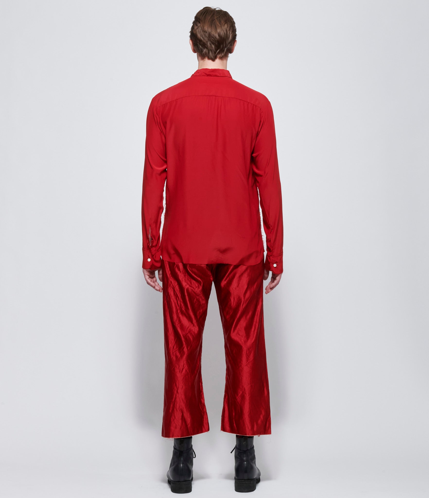 Elena Dawson Red Satin Light Reverse Shirt