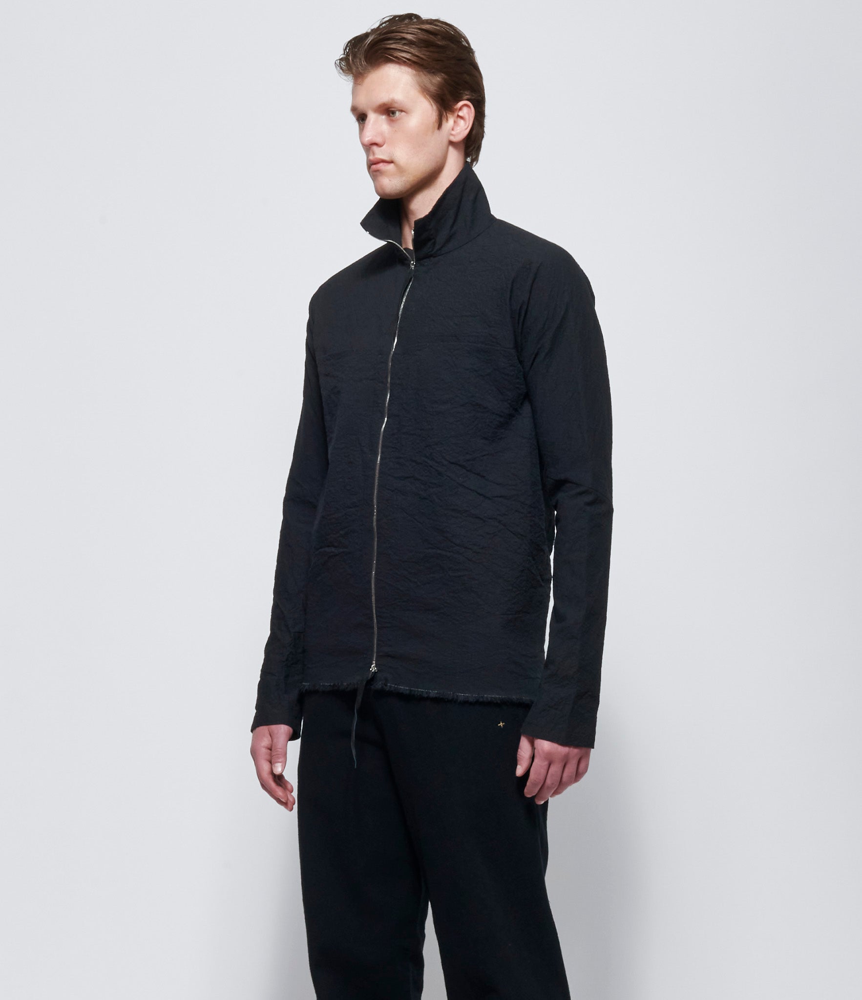 m.a+ Mens Zipped Tall Collar Shirt