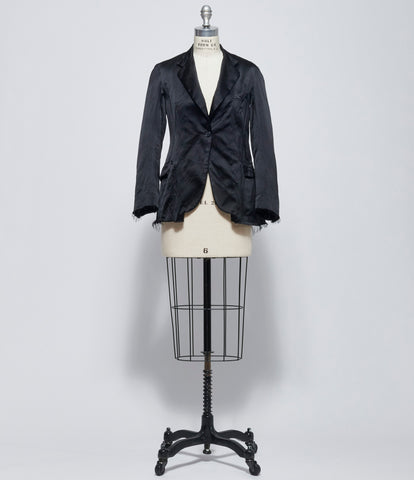 Elena Dawson Black Satin Reverse 1X Dress Jacket