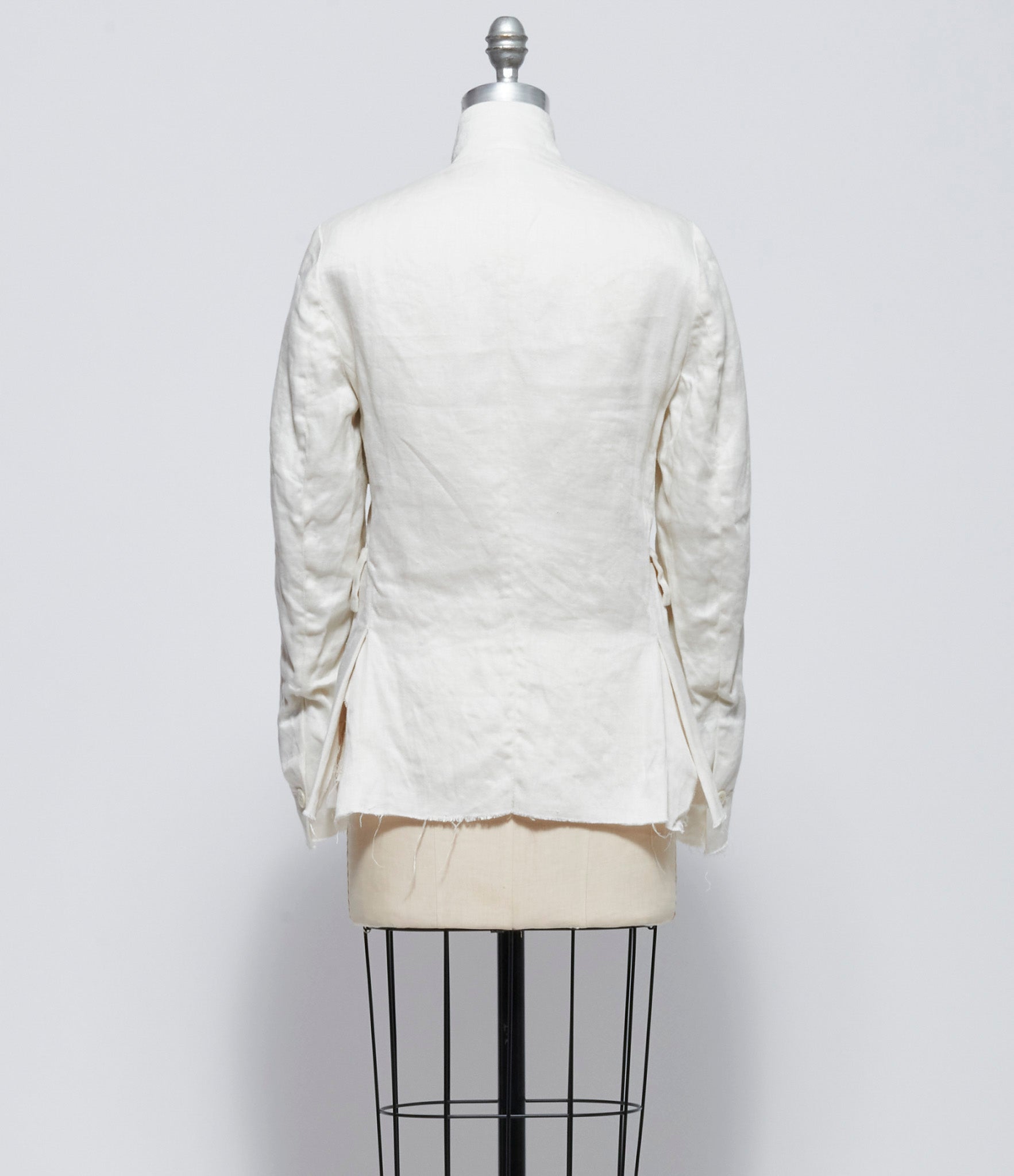 Elena Dawson Swan Linen 9X Short Blazer Peak with Large Mophead Brooch
