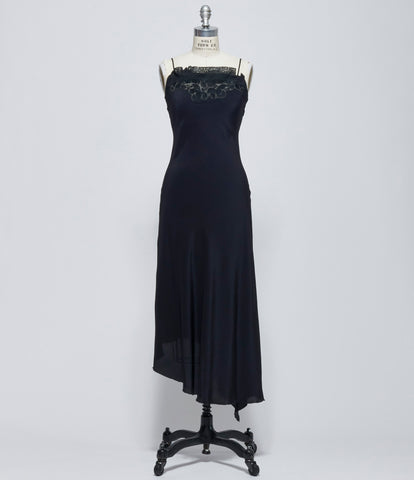 Marc Le Bihan Womens Black Robe Combi Haut Dentel