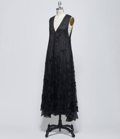 Marc Le Bihan Womens Dusty Grey Robe Chasuble Tulle