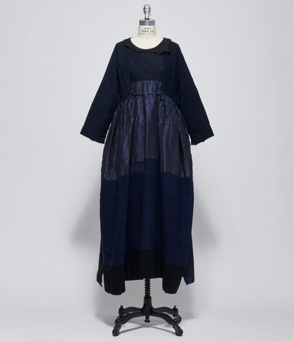 Daniela Gregis Womens Abito Dress Newpride PTC Diquattro Lavato Blu Navy Nero