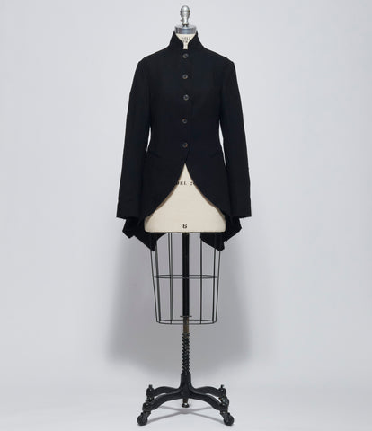 Forme D'Expression Womens Black Victorian Raw Edged Coat