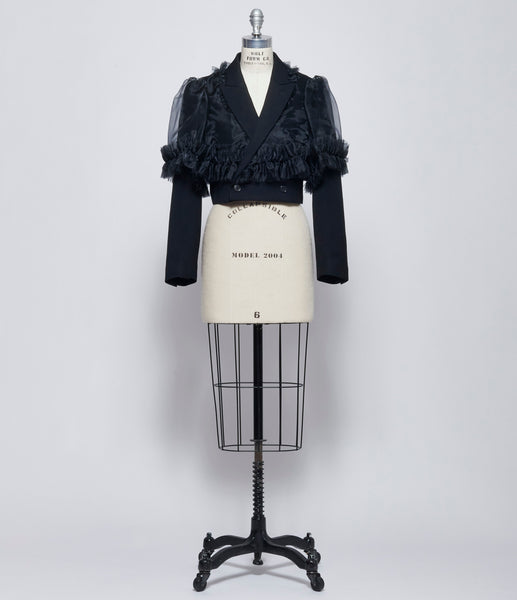 noir kei ninomiya レイヤードレースアップパンツ Noir Kei Ninomiya black cropped trousers with faux leather