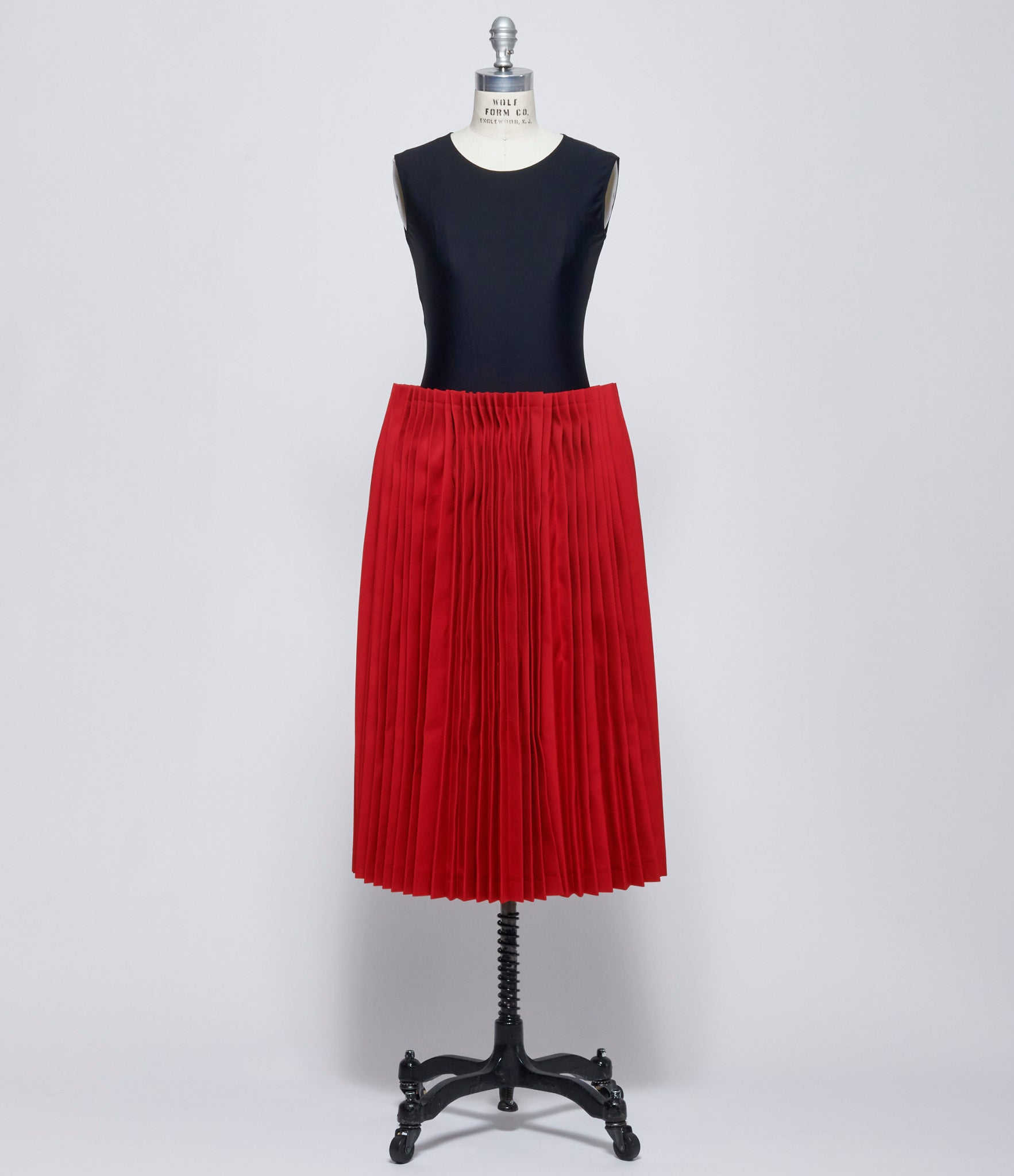 Comme Des Garcons Womens Red Accordion Pleat Skirt
