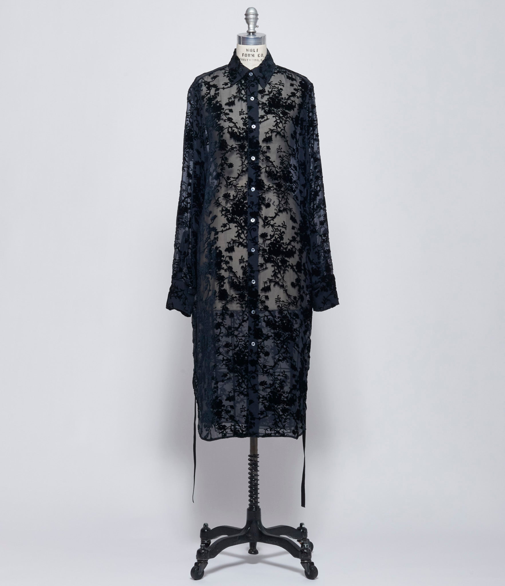 Ann Demeulemeester Womens Rada High Comfort Velvet Shirt with Drawstrings