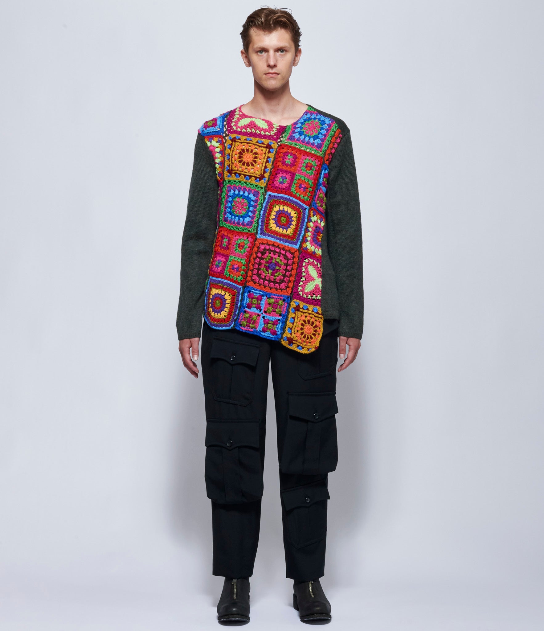 Comme Des Garcons Homme Plus Multicolor Crochet Sweater