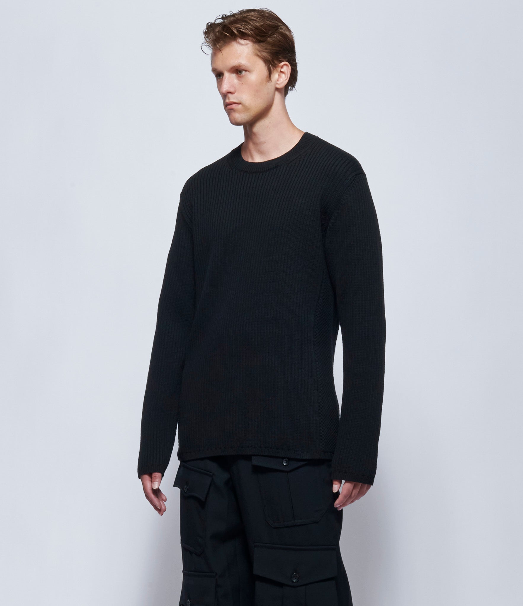 Comme Des Garcons Homme Plus Black Ribbed Sweater