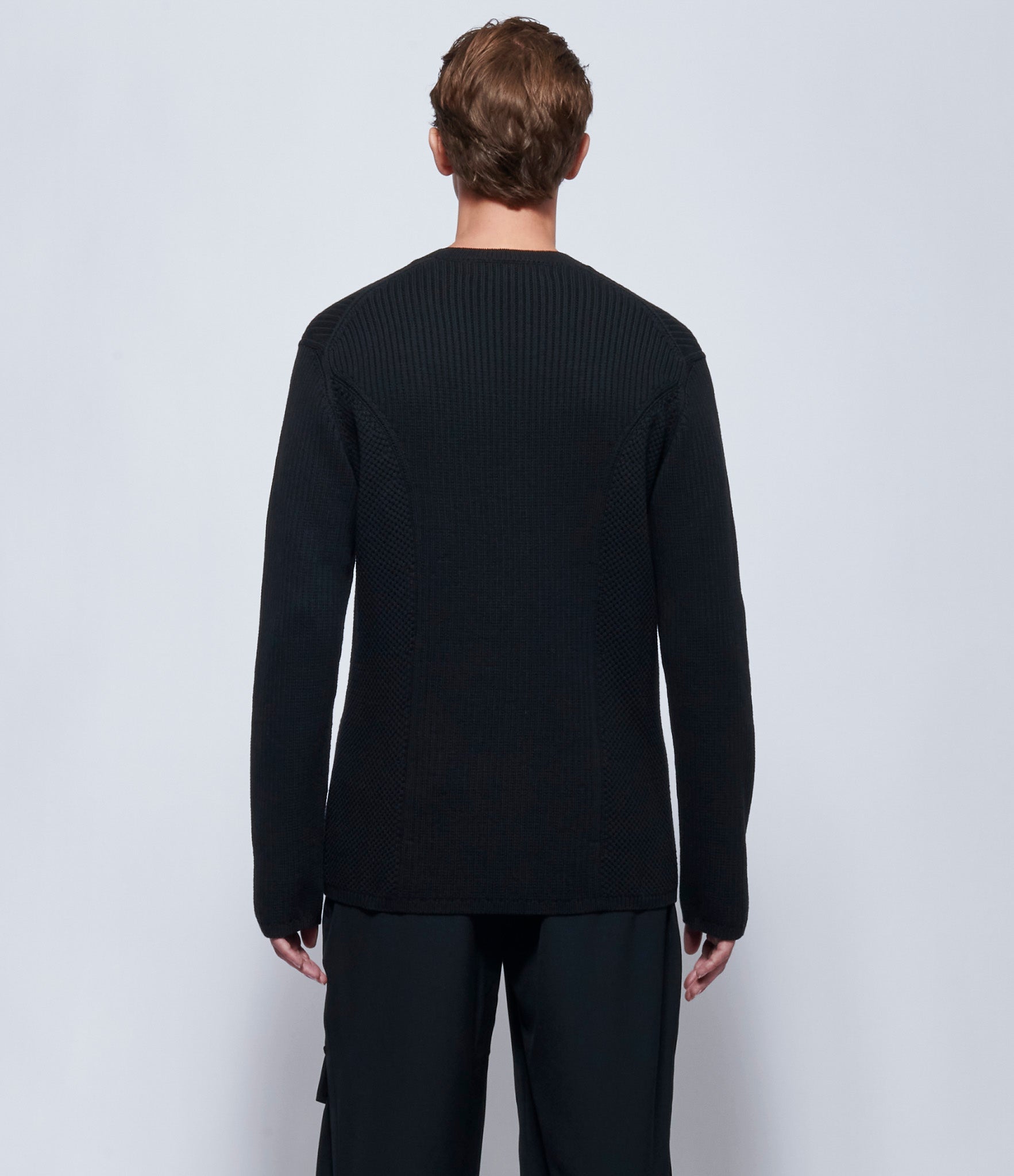 Comme Des Garcons Homme Plus Black Ribbed Sweater