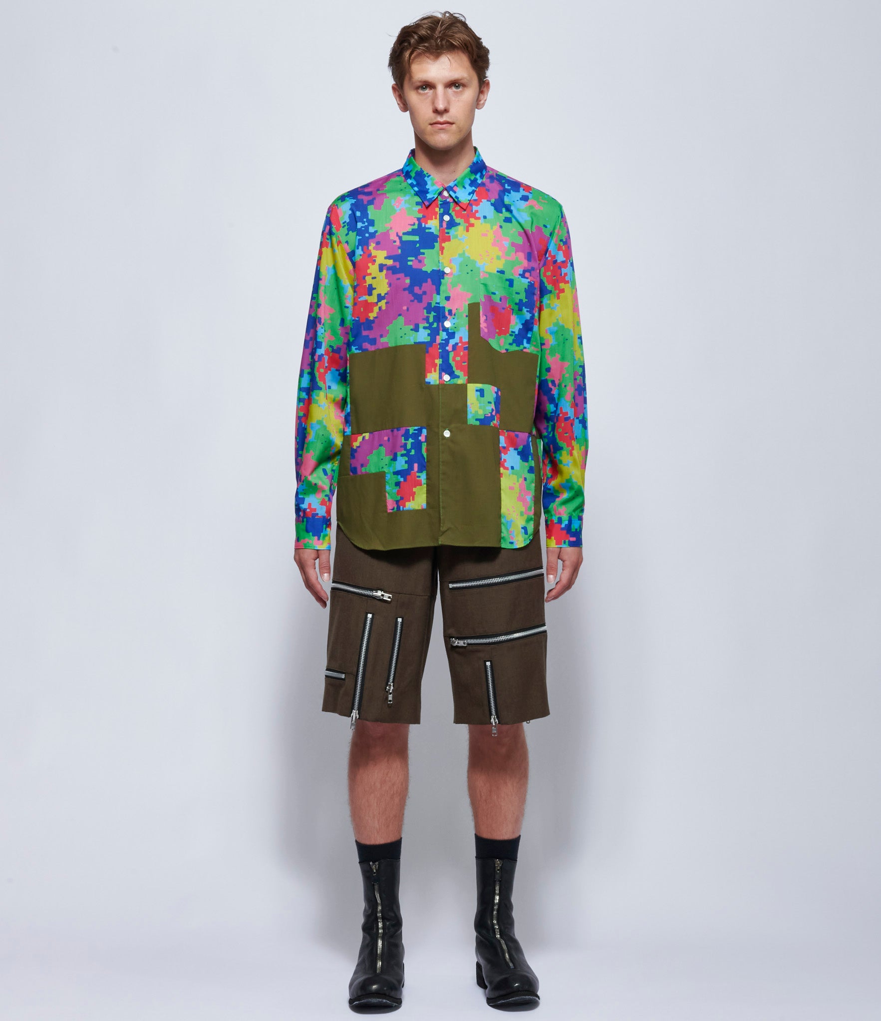 Comme Des Garcons Homme Plus Multicolor Pixelated Shirt