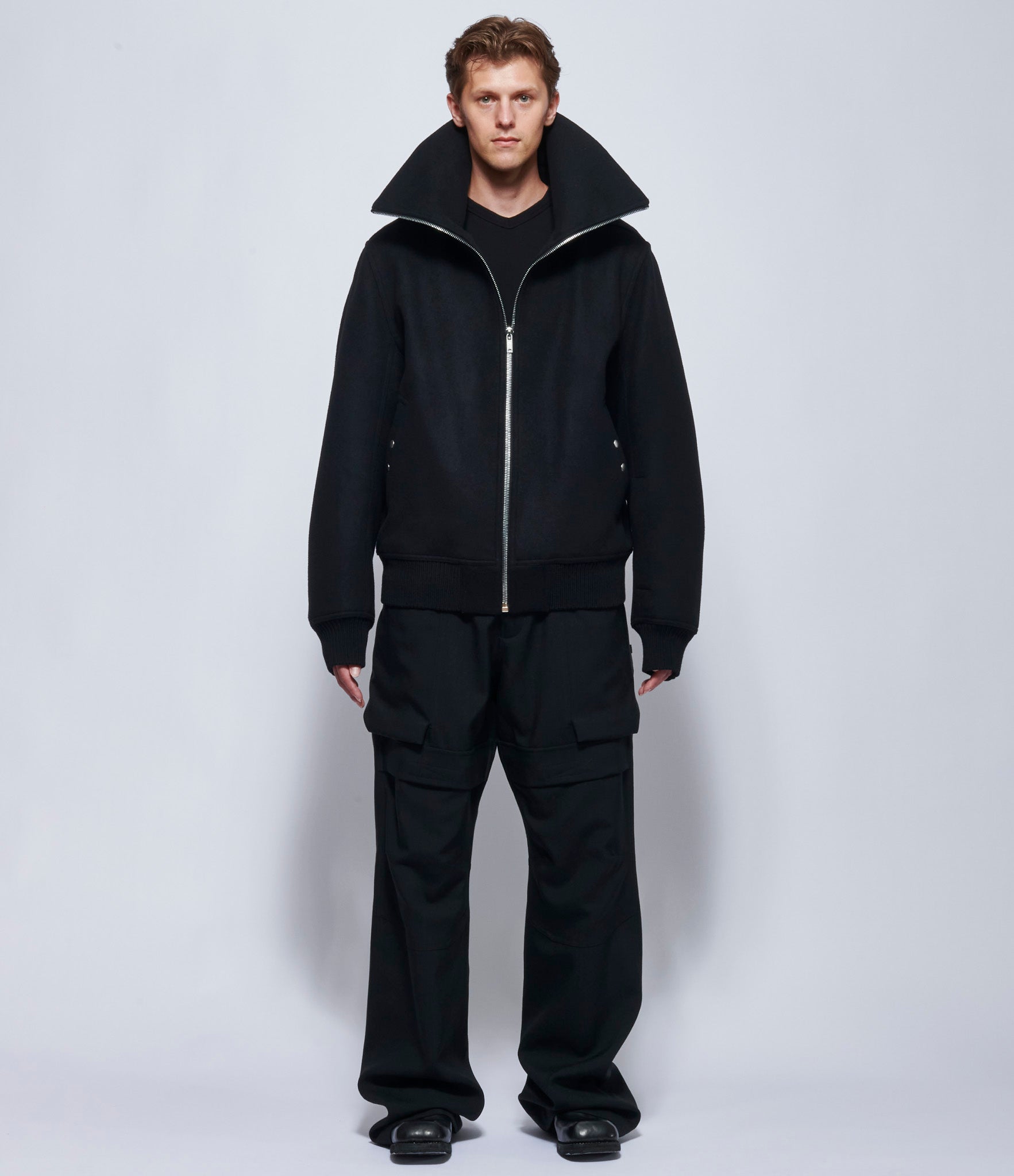 Rick Owens Mens Bomber Imbottito Blixa Dracucollar Black