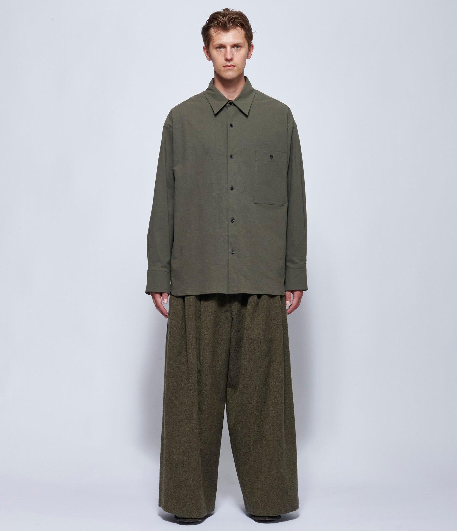 Uma Wang Mens Dark Grey Tab Top