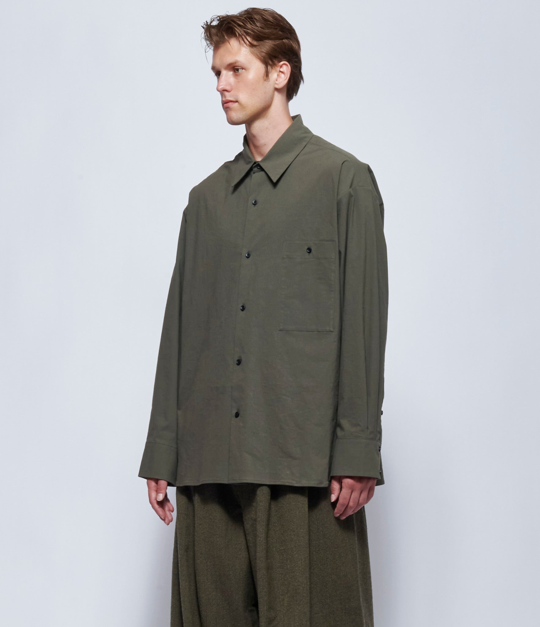 Uma Wang Mens Dark Grey Tab Top