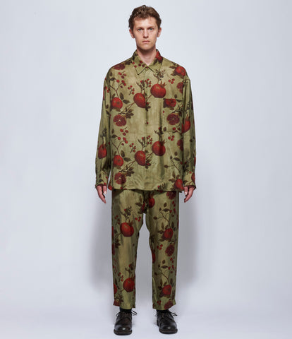 Uma Wang Mens Tan & Red & Green Tab Top