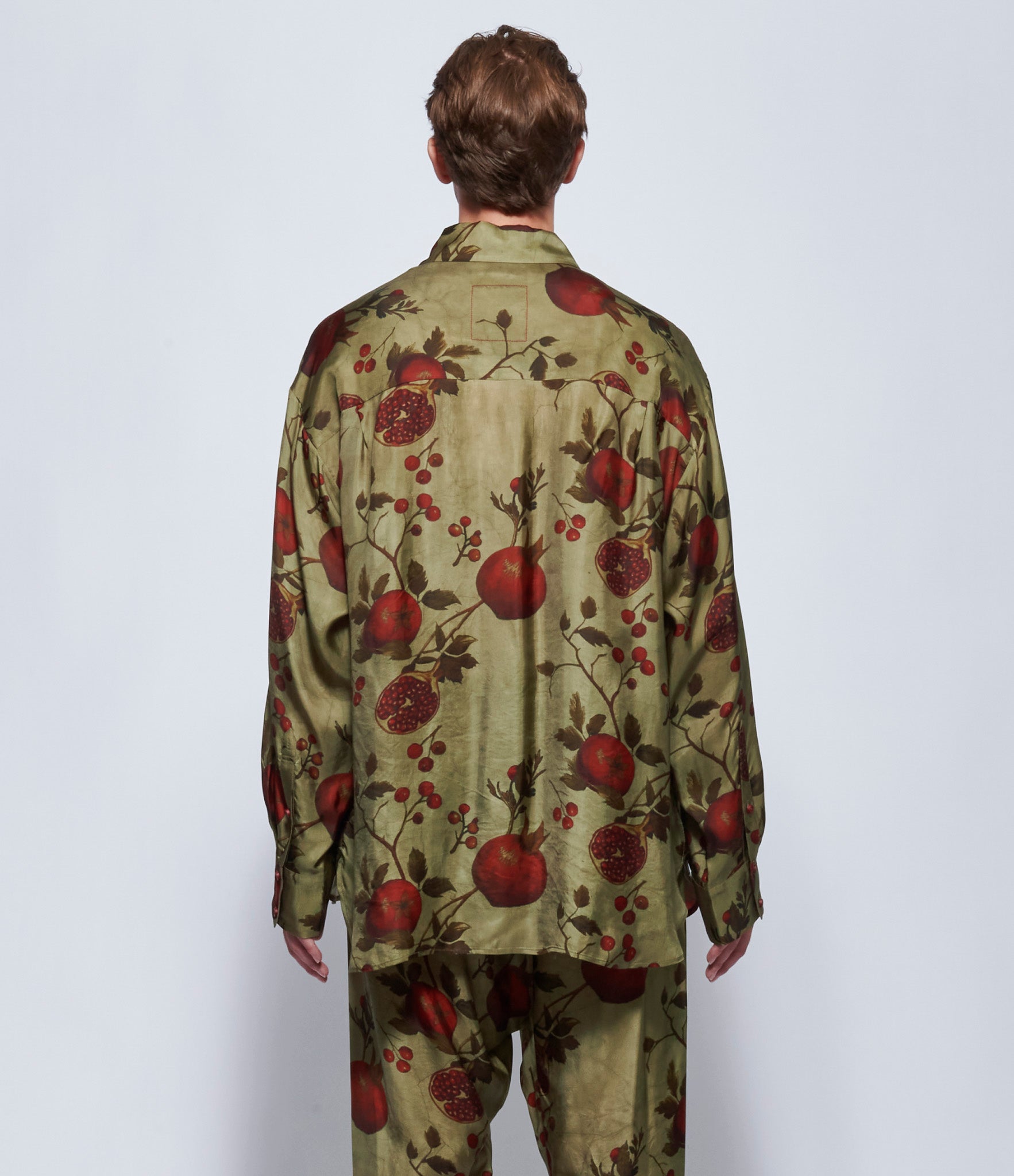 Uma Wang Mens Tan & Red & Green Tab Top