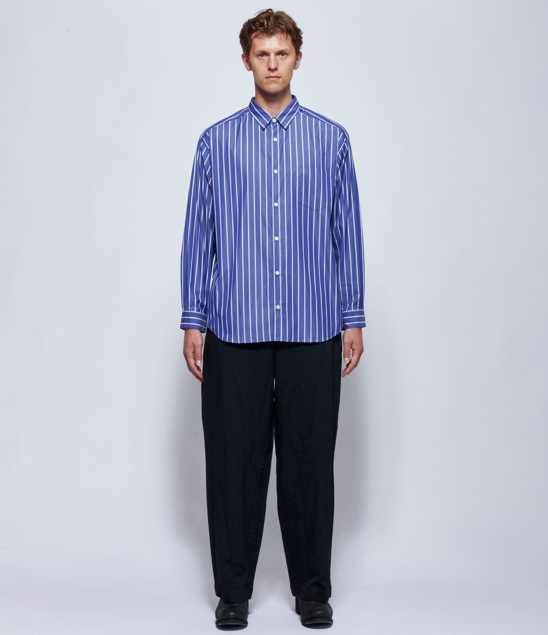 Comme Des Garcons Homme Blue Striped Shirt