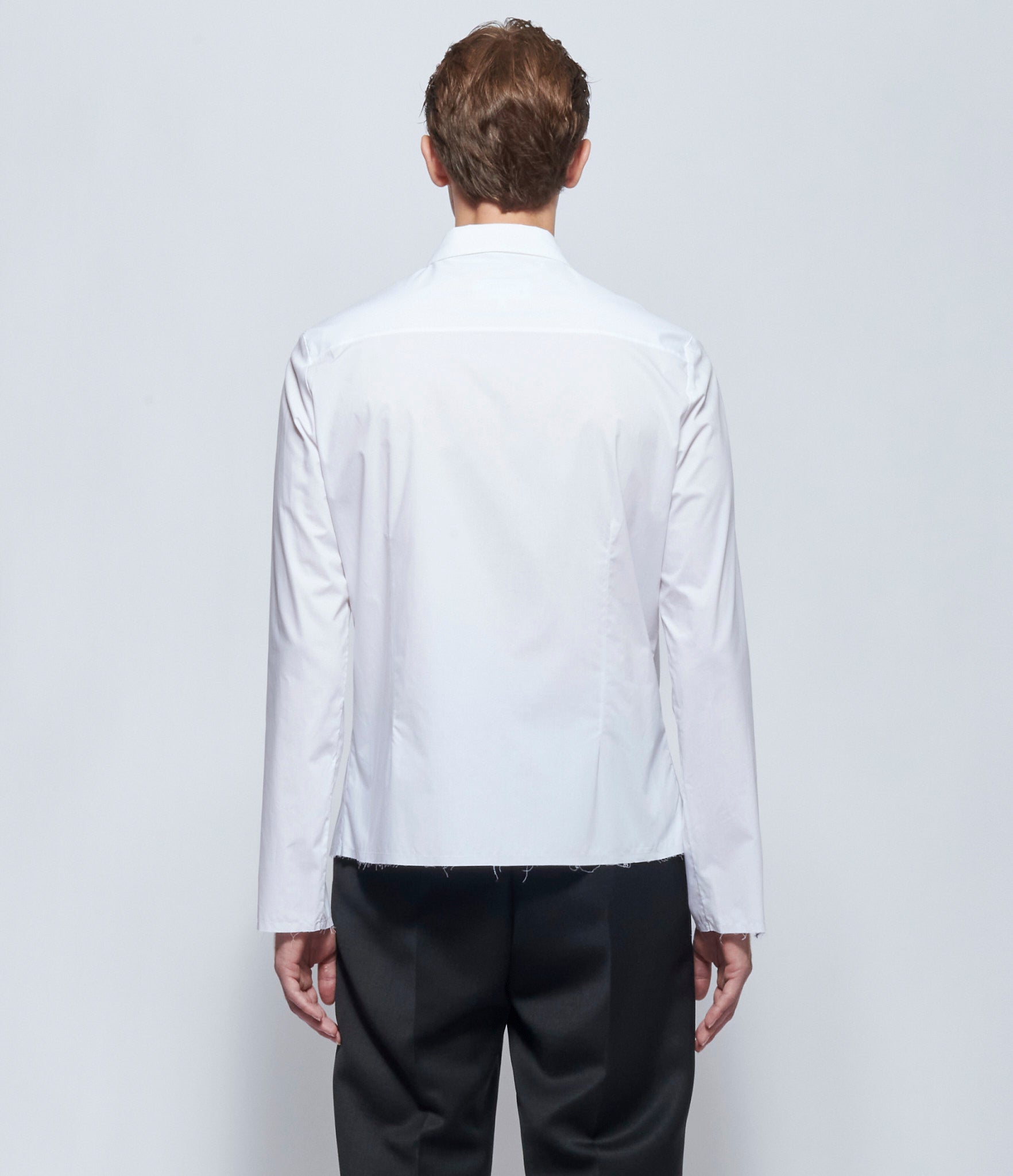 MM6 Maison Margiela Mens Long-sleeved White Collared Shirt