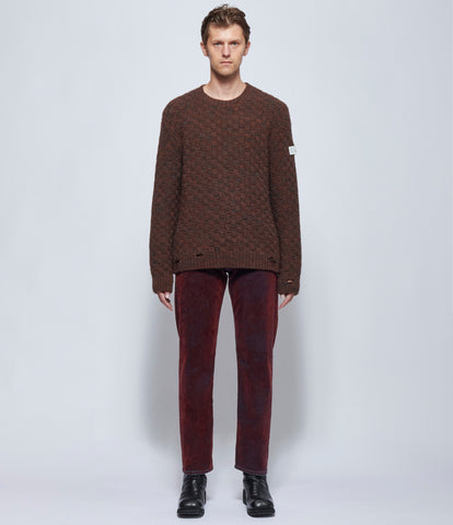 MM6 Maison Margiela Mens Checkered Knit Crewneck