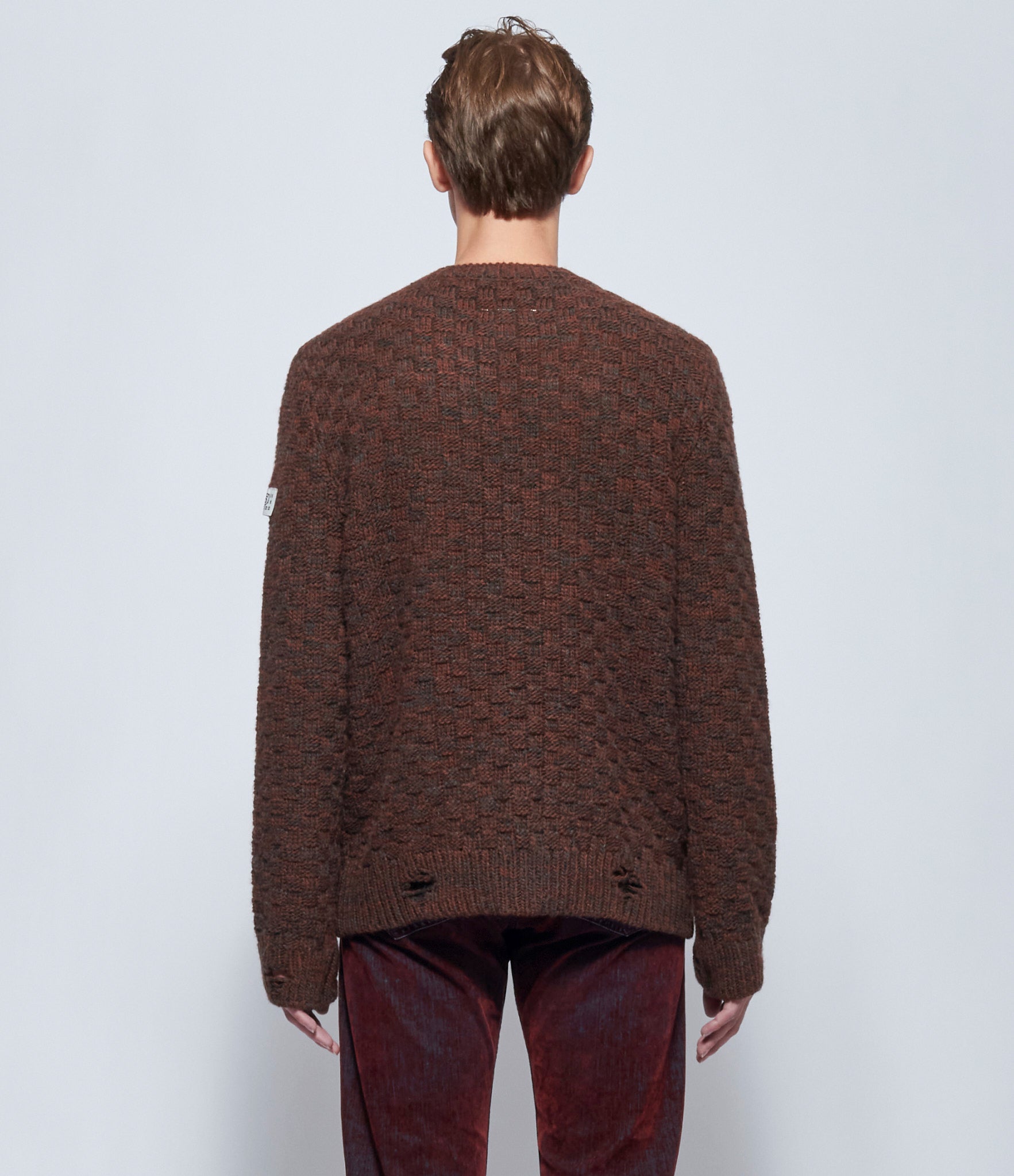 MM6 Maison Margiela Mens Checkered Knit Crewneck