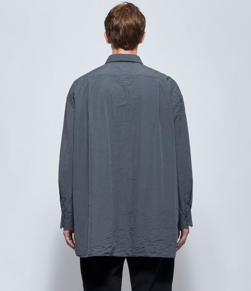 CASEY CASEY ノーカラーペーパーシャツ チャコールグレー Mサイズ CASEY CASEY ノーカラーペーパーシャツ チャコールグレー Mサイズ