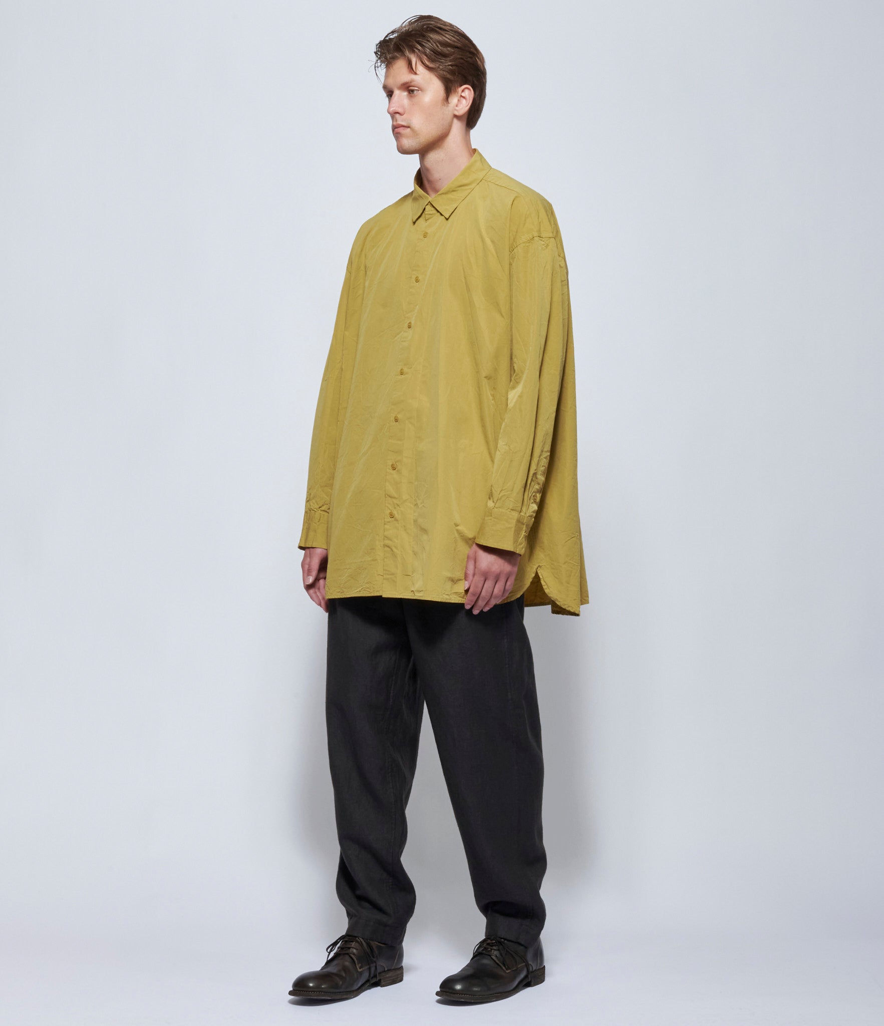 Casey Casey Mens Hamnet Paper Cotton Mustard Shirt