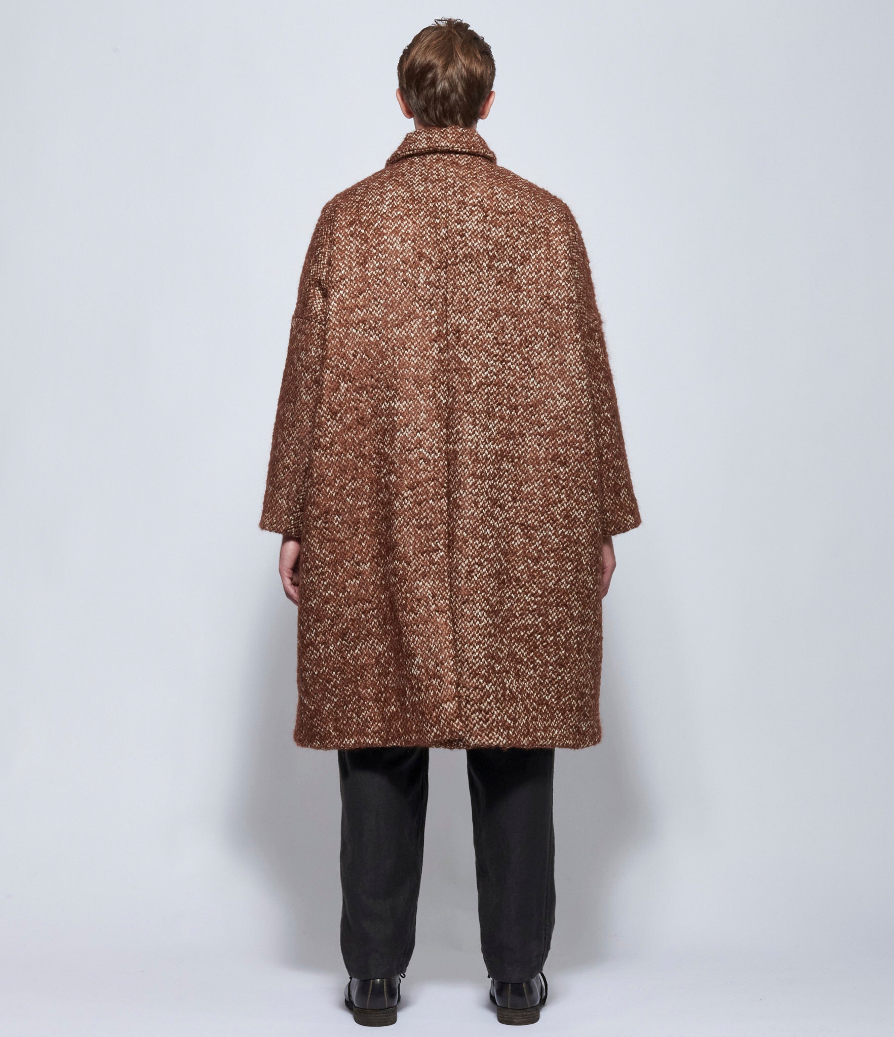 Casey Casey Mens Brown Big Blobby Tweed Coat