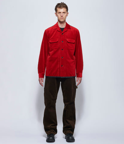 Junya Watanabe Mens Red Corduroy Shirt