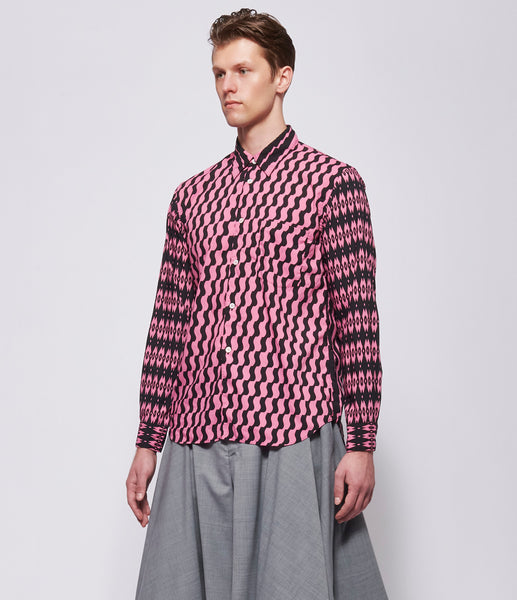 SS26 Comme Des Garcons Homme Plus Pink Pattern Shirt – IfSohoNewYork