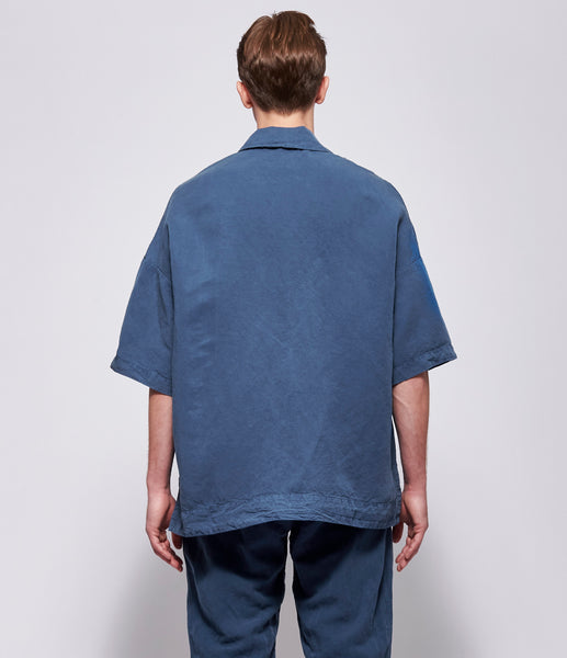 SS26 Casey Casey Mens Equerre Tuareg Blue Polo – IfSohoNewYork